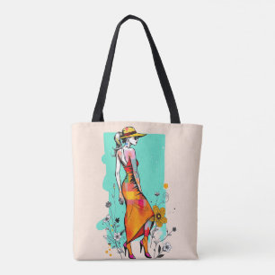 Bolsa Tote Saco de Compras Botânico Sonho Pop Art 🌈🌼