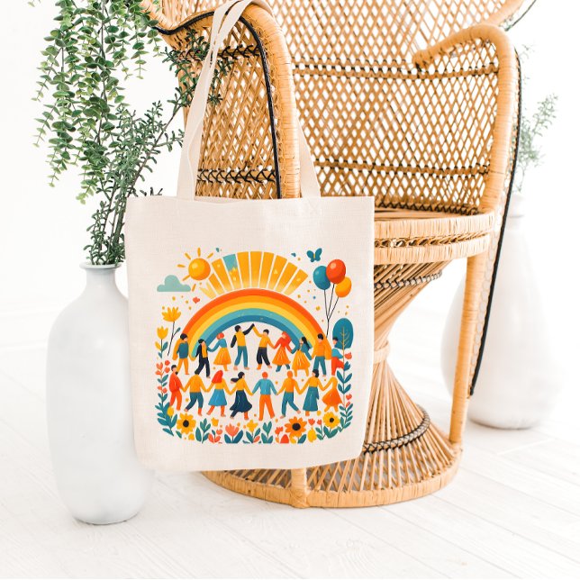 Bolsa Tote Saco de compras Celebração das Crianças Unidade Ar (Criador carregado)