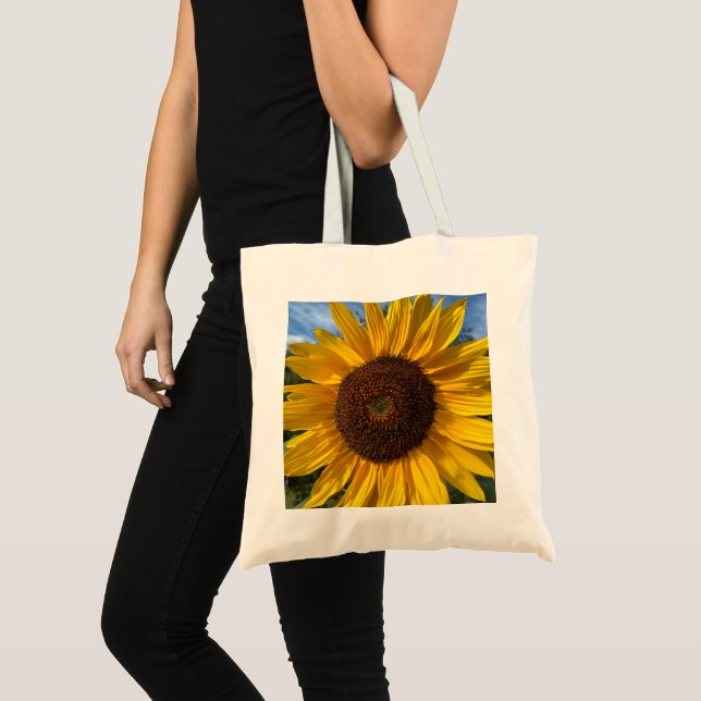 Bolsa Tote Saco de Compras Clássico de Girassol (Frente (produto))