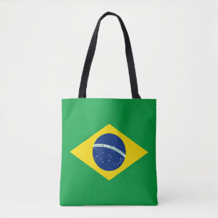 Bolsa Tote Saco de compras com a bandeira do Brasil Patriótic