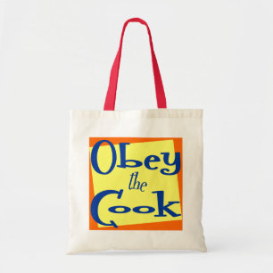 Bolsa Tote Saco de Compras com a Frase da Cozinha Obedeça ao