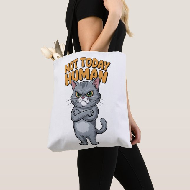 Bolsa Tote Saco de Compras com Atitude de Gato Engraçado (Close Up)