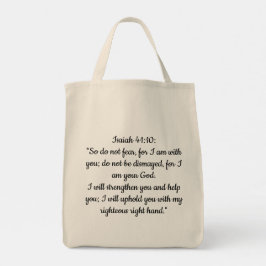 Bolsa Tote Saco de Compras com Bíblia Fé sobre Medo Floral