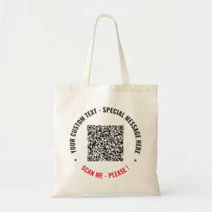 Bolsa Tote Saco de Compras com Código QR Personalizado Exempl