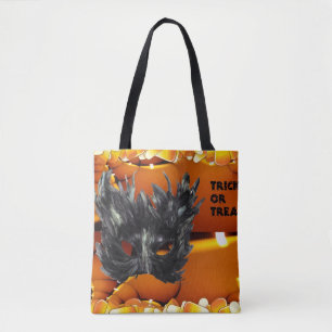 Bolsa Tote Saco de compras com design de máscara gótica preta