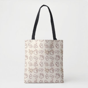 Bolsa Tote Saco de Compras com Estampa Aesthetic Autumn Doodl