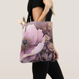 Bolsa Tote Saco de compras com estampa floral em cores pastéi