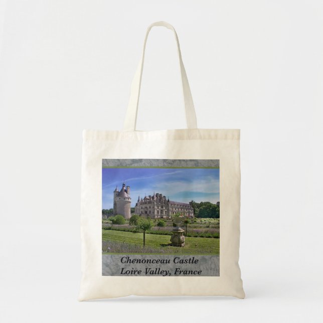 Bolsa Tote Saco de compras com foto do Castelo de Chenonceau  (Frente)