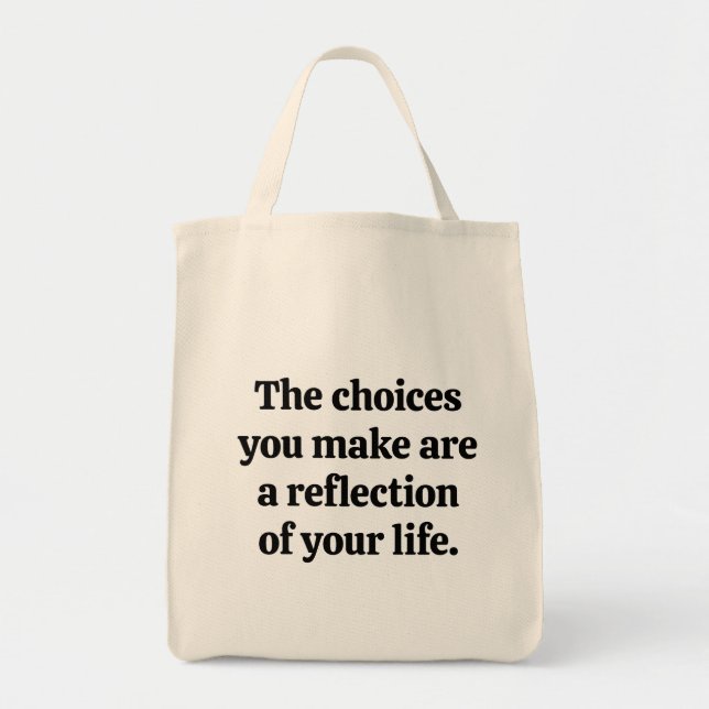 Bolsa Tote Saco de Compras com Frases de Escolha (Frente)
