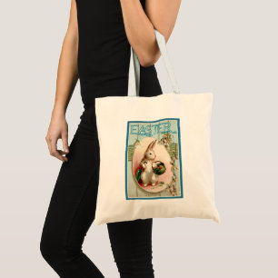 Bolsa Tote Saco de Compras com Ilustração Antiga do Coelho da