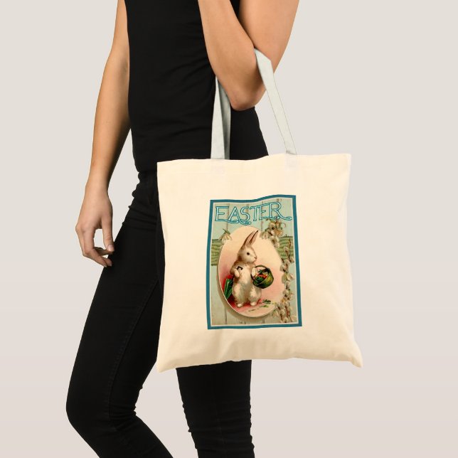 Bolsa Tote Saco de Compras com Ilustração Antiga do Coelho da (Frente (produto))