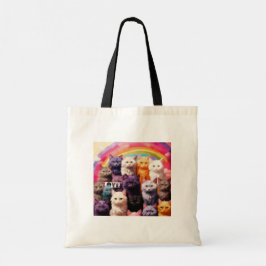 Bolsa Tote Saco de Compras com Ilustração de Gato