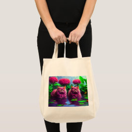Bolsa Tote Saco de Compras com Ilustração de Gato