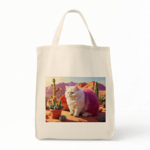 Saco de Compras com Ilustração de Gato