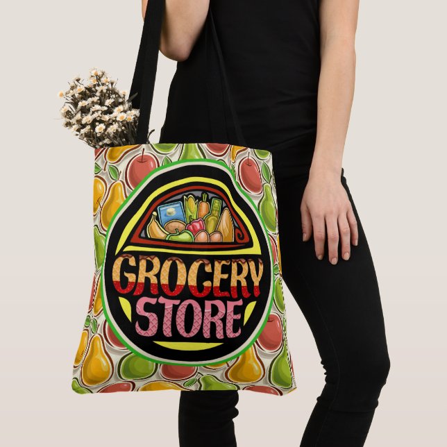 Bolsa Tote Saco de Compras com Impressão em Todo o Lado - Vej (Close Up)