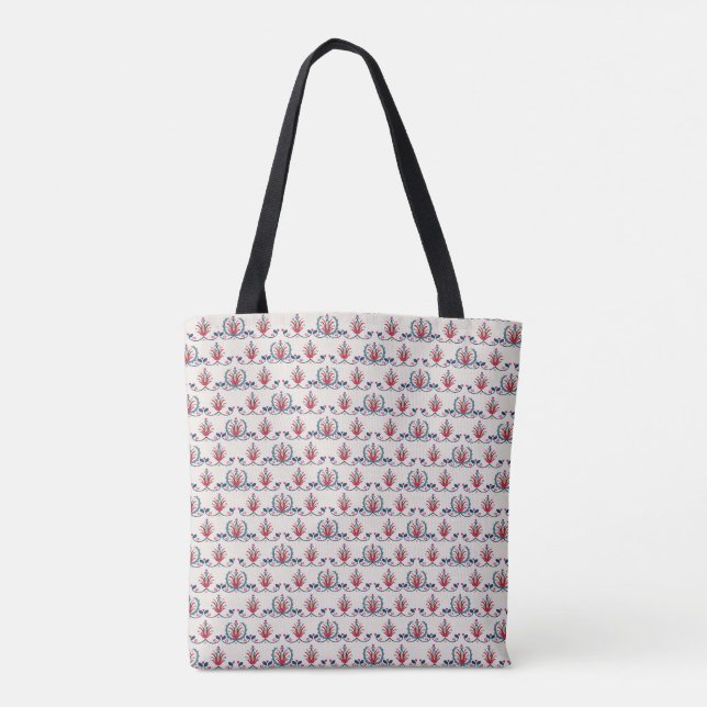 Bolsa Tote Saco de Compras com Padrão Floral Folclórico Húnga (Verso)