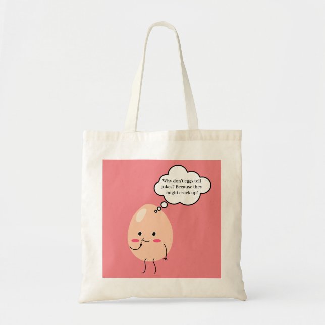 Bolsa Tote Saco de Compras com Piada de Comida Divertida (Frente)