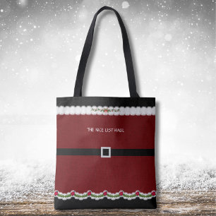 Bolsa Tote Saco de Compras com Roupa de Natal do Papai Noel d