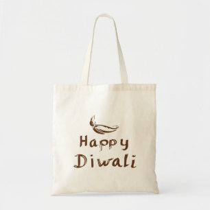Bolsa Tote Saco de compras com texto Diwali feliz