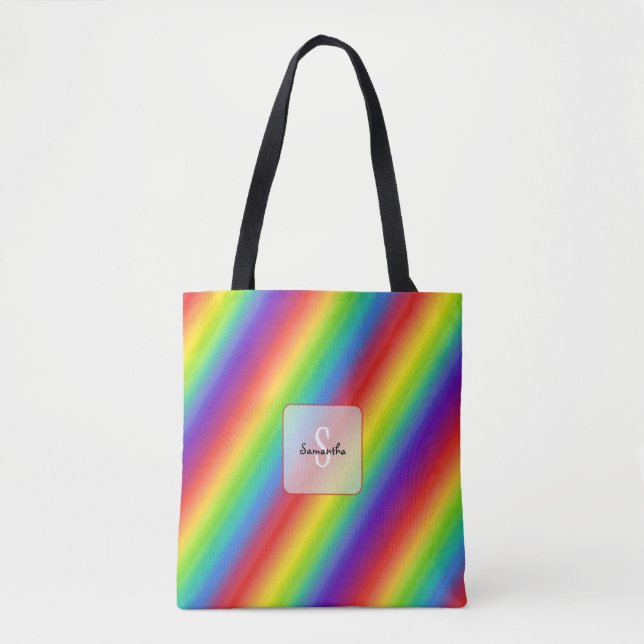 Bolsa Tote Saco de compras Cores do Arco-íris (Frente)