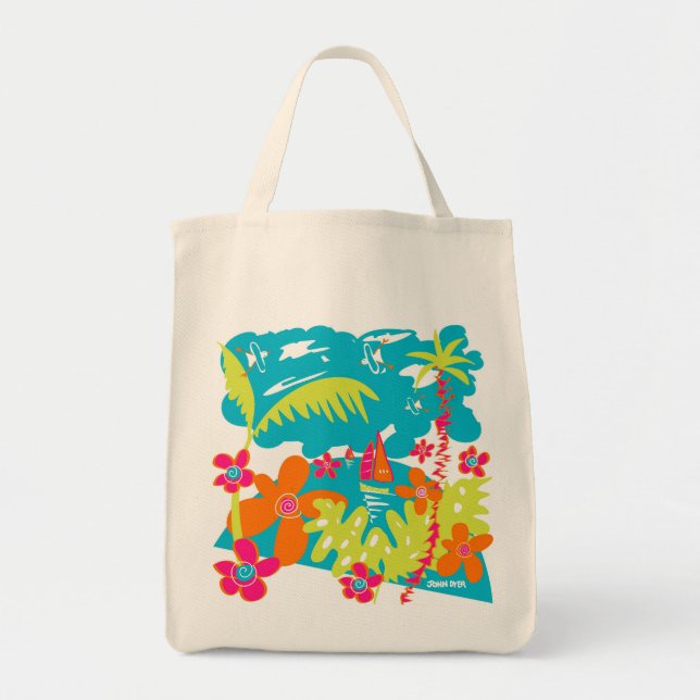 Bolsa Tote Saco de compras da arte: Cornualha tropical (Frente)