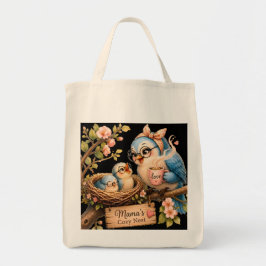 Bolsa Tote Saco de Compras da Mercearia Preta do Ninho Aconch