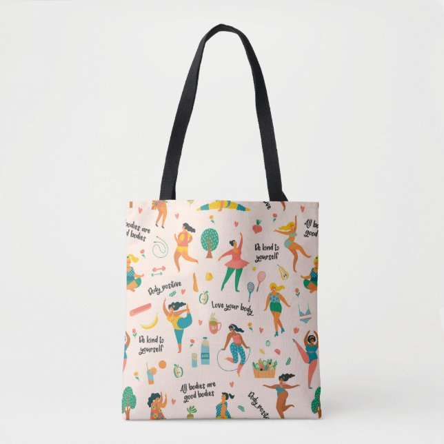 Bolsa Tote Saco de Compras da Positividade Corporal (Frente)