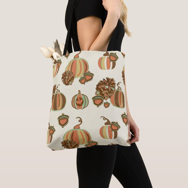 Bolsa Tote Saco de Compras de Abóbora Caprichoso (Close Up)