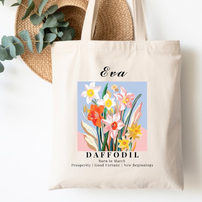 Bolsa Tote Saco de compras de algodão com narciso do mês de n (Criador carregado)