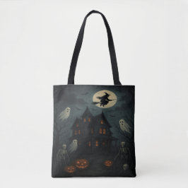 Bolsa Tote Saco de Compras de Casa Assombrada de Halloween