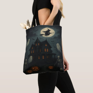 Bolsa Tote Saco de Compras de Casa Assombrada de Halloween
