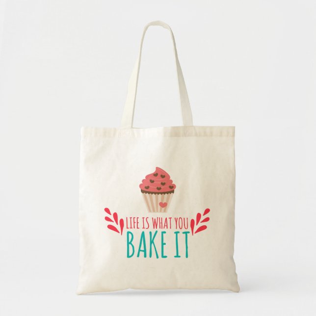 Bolsa Tote Saco de Compras de Cupcakes Assados (Frente)