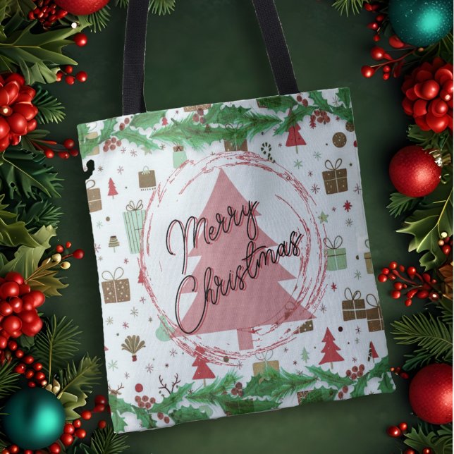 Bolsa Tote Saco de Compras de Desejos de Natal Feliz (Criador carregado)