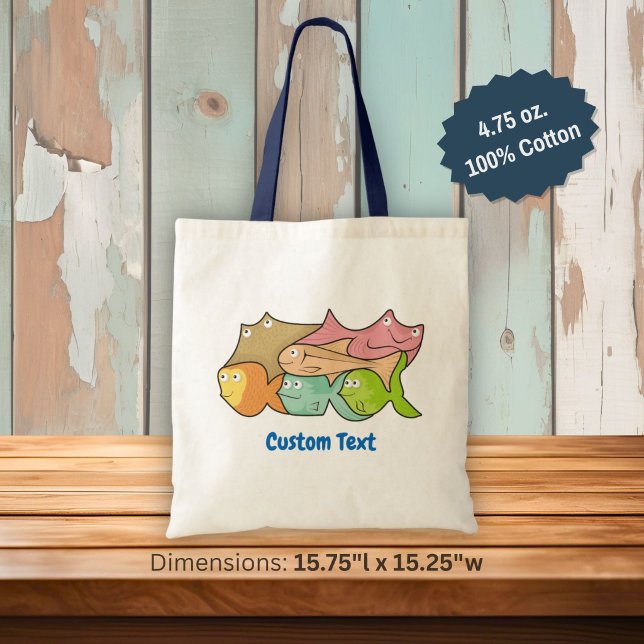 Bolsa Tote Saco de compras de desenho de peixes (Criador carregado)