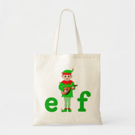 Bolsa Tote Saco de compras de elfo musical de Natal moderno