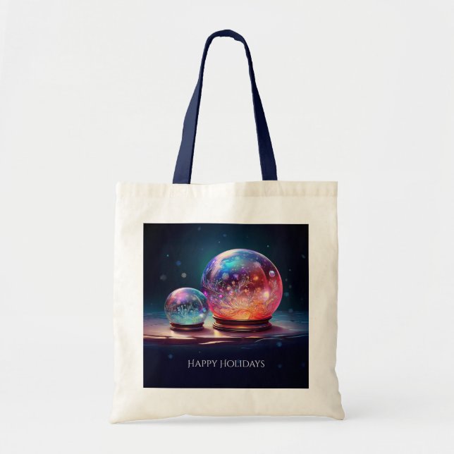 Bolsa Tote Saco de Compras de Férias Crystal Snowballs (Frente)
