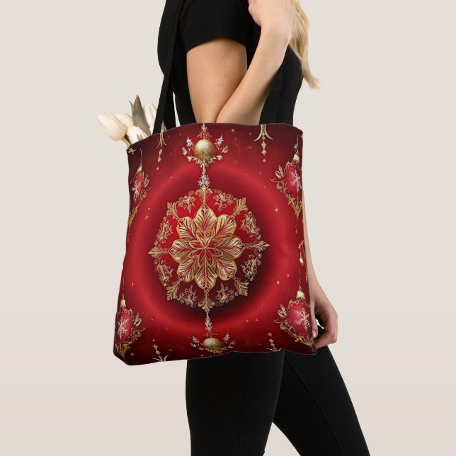 Bolsa Tote Saco de Compras de Festa com Enfeites Decorativos  (Close Up)