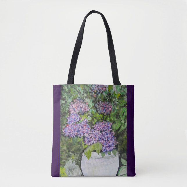 Bolsa Tote Saco de Compras de Flor de Hortênsia (Frente)