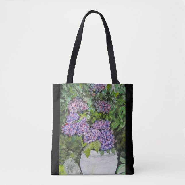 Bolsa Tote Saco de Compras de Flor de Hortênsia (Frente)