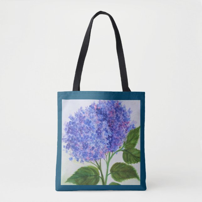 Bolsa Tote Saco de Compras de Flores de Hortênsia (Frente)