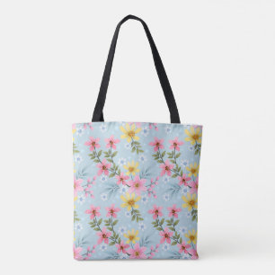 Bolsa Tote Saco de Compras de Flores de Primavera Botânicas C