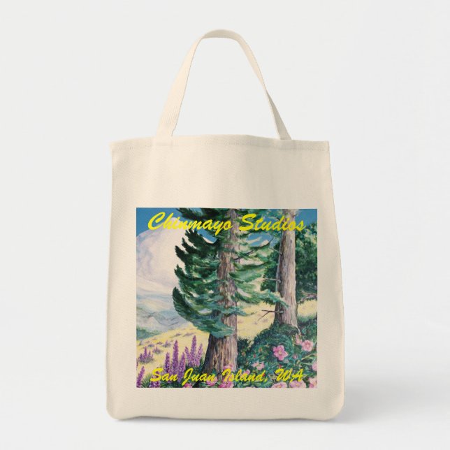 Bolsa Tote Saco de compras de flores orgânicas da montanha (Frente)