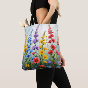 Bolsa Tote Saco de Compras de Flores Silvestres Impressão Bot