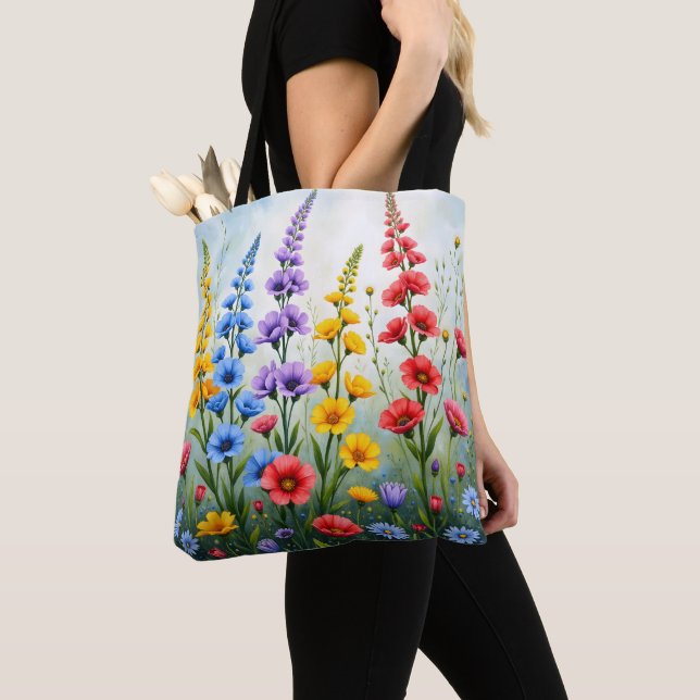 Bolsa Tote Saco de Compras de Flores Silvestres Impressão Bot (Close Up)