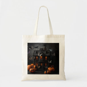 Bolsa Tote Saco de Compras de Halloween com Abóbora Sorrident