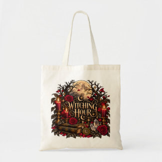 Bolsa Tote Saco de Compras de Halloween Rosas Lunares Gothic