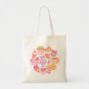 Bolsa Tote Saco de compras de padaria doce e bebidas