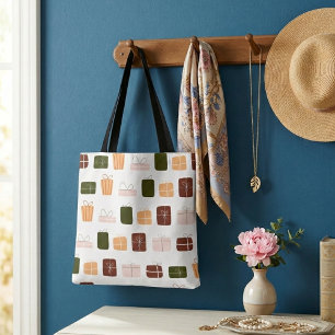 Bolsa Tote Saco de compras de padrão de presentes coloridos m