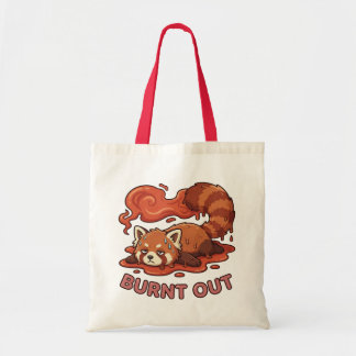 Bolsa Tote Saco de compras de panda vermelho preguiçoso e eng