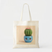 Saco de Compras de Planta Interna Kawaii de Cacto